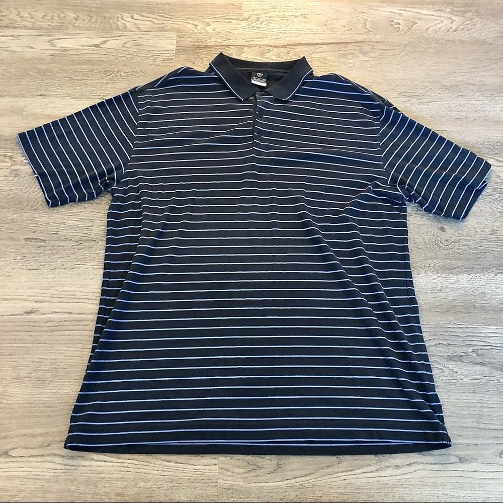 𝅺Vtg 90’s Nike Tiger Woods OG Logo Dri-Fit Striped Polo Golf Shirt Men’s XL